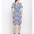 blue printed Polyester Dress