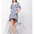 blue printed Polyester Dress