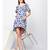 blue printed Polyester Dress