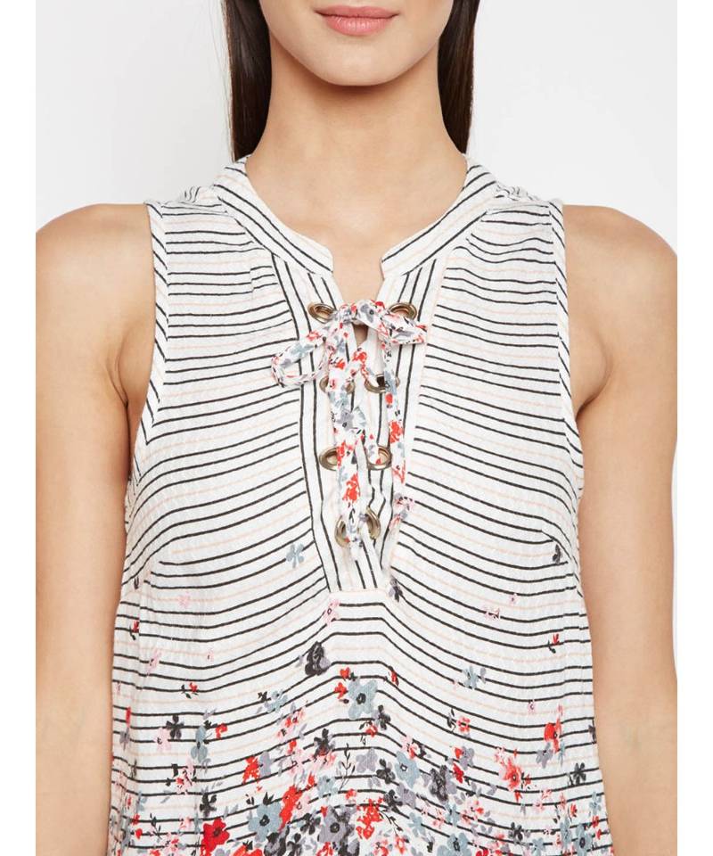 Multicolor printed VISCOSE Top