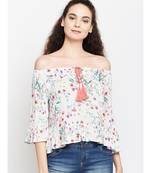 White printed Viscose Top