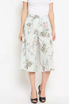 White printed Polyester Culottes