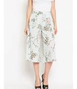 White printed Polyester Culottes