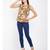 Mustard printed POLYESTER Top