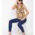Mustard printed POLYESTER Top