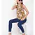 Mustard printed POLYESTER Top
