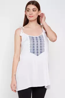 White plain Viscose Tunic
