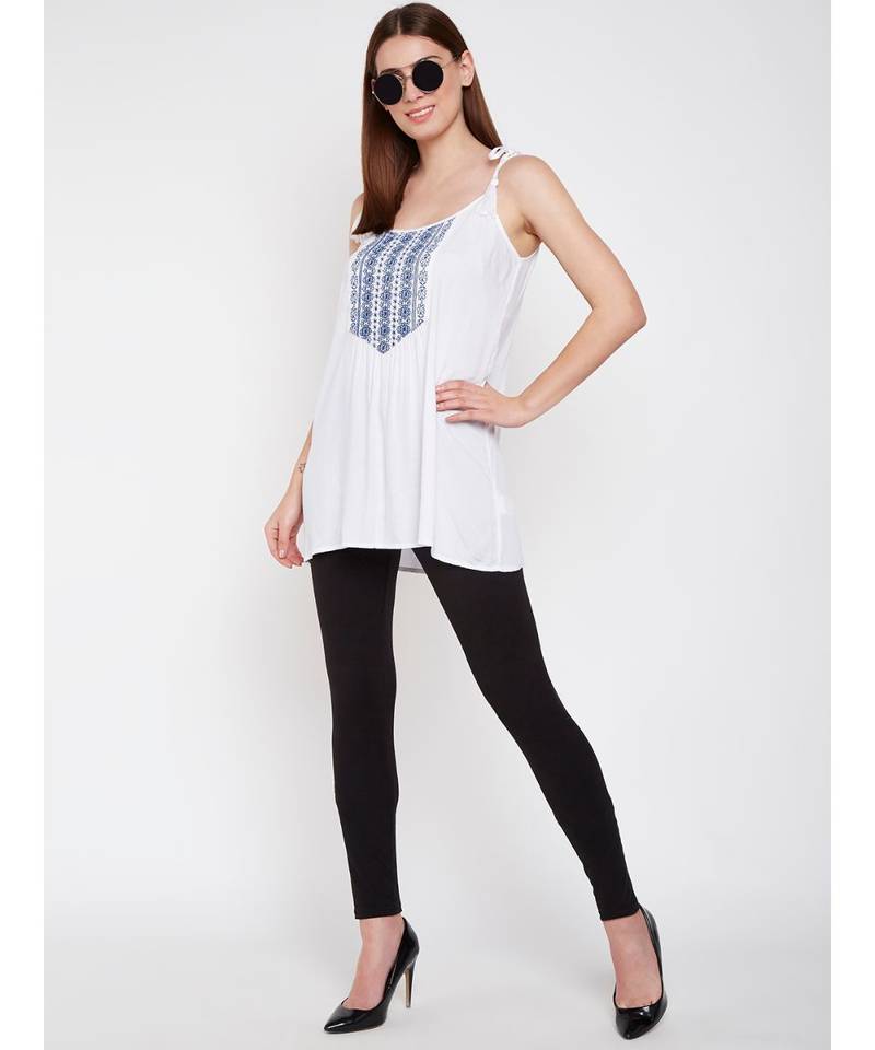 White plain Viscose Tunic