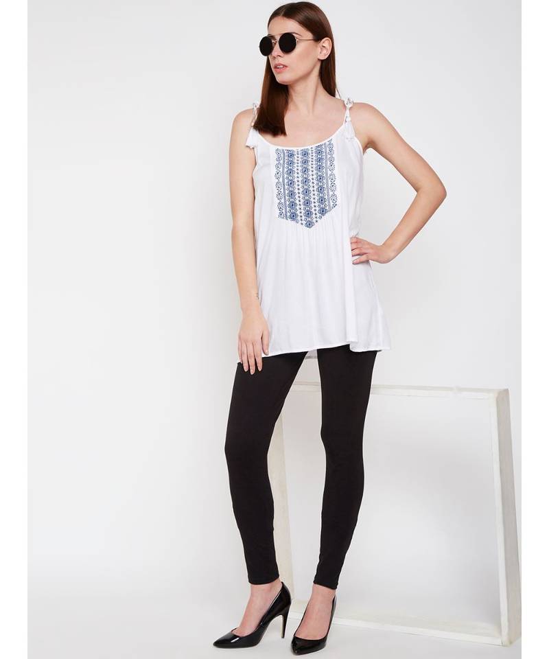 White plain Viscose Tunic