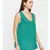 Green plain POLYESTER Top