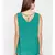 Green plain POLYESTER Top
