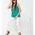 Green plain POLYESTER Top