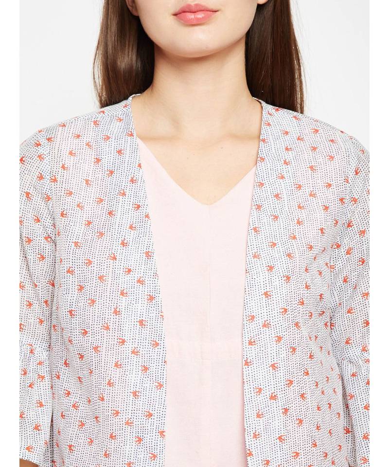 Multicolor printed POLYESTER Shrug