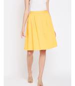 Yellow plain Cotton Skirt