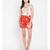 Red printed Polyester Short