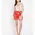 Red printed Polyester Short