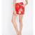 Red printed Polyester Short