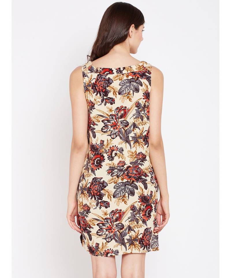 Beige printed VISCOSE Dress