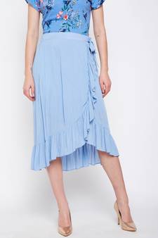 Blue plain Viscose Skirt