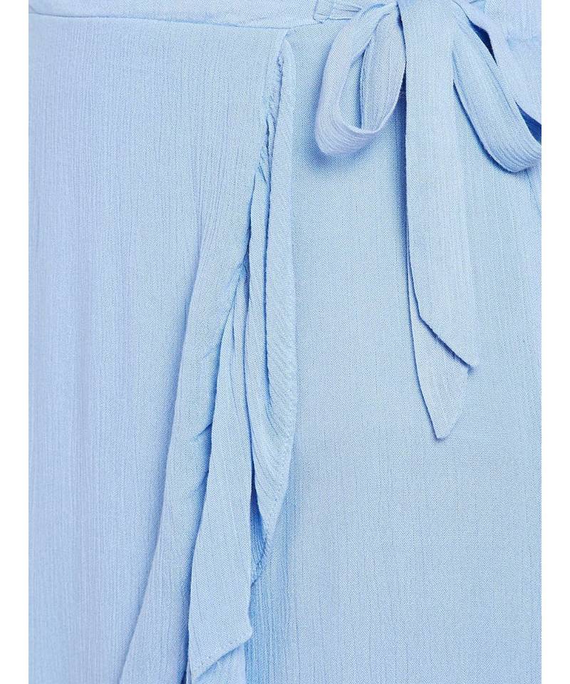 Blue plain Viscose Skirt