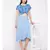 Blue plain Viscose Skirt