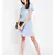 Blue printed Polyester Dress