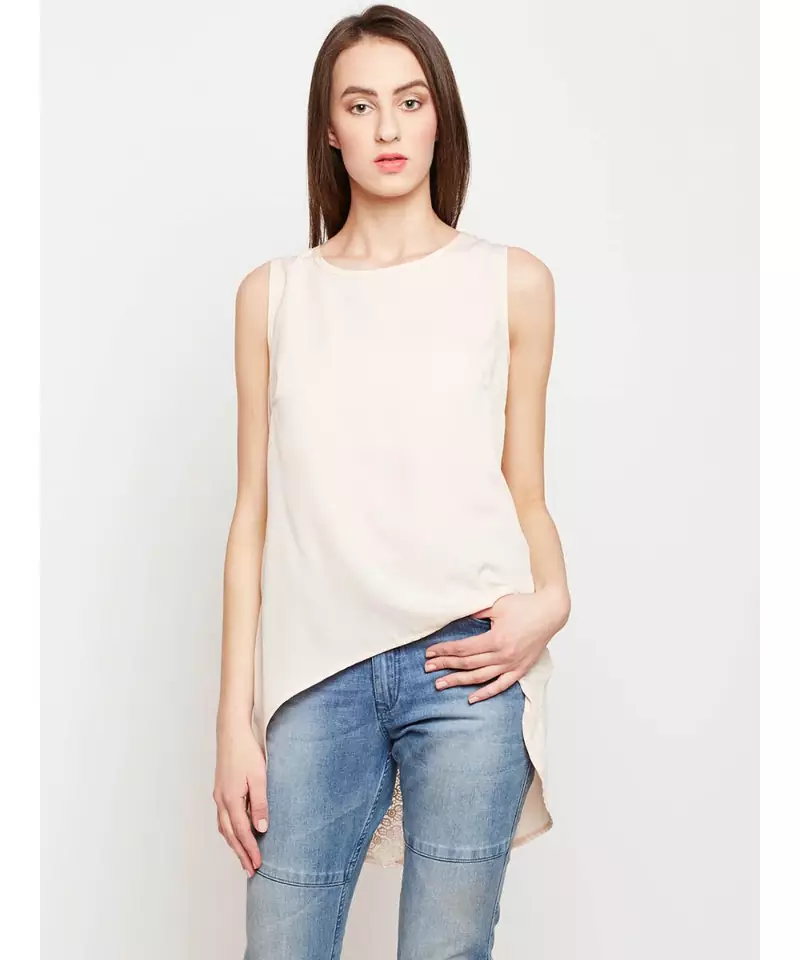 Multicolor plain POLYESTER Top