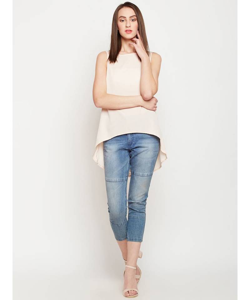 Multicolor plain POLYESTER Top