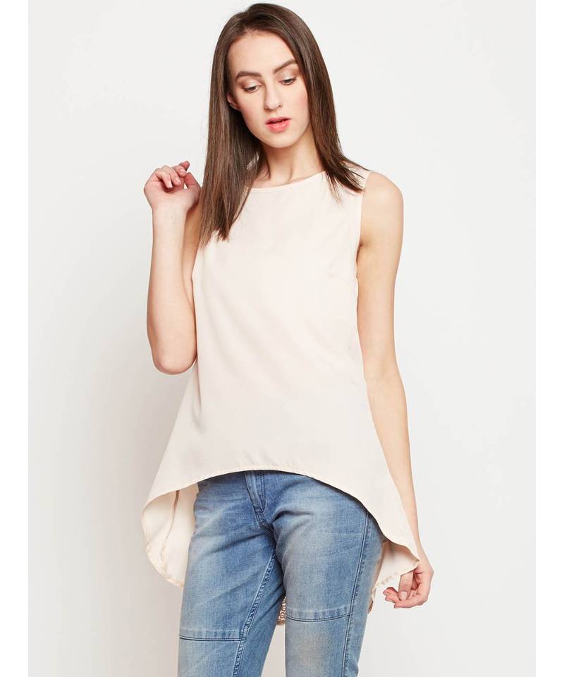 Multicolor plain POLYESTER Top