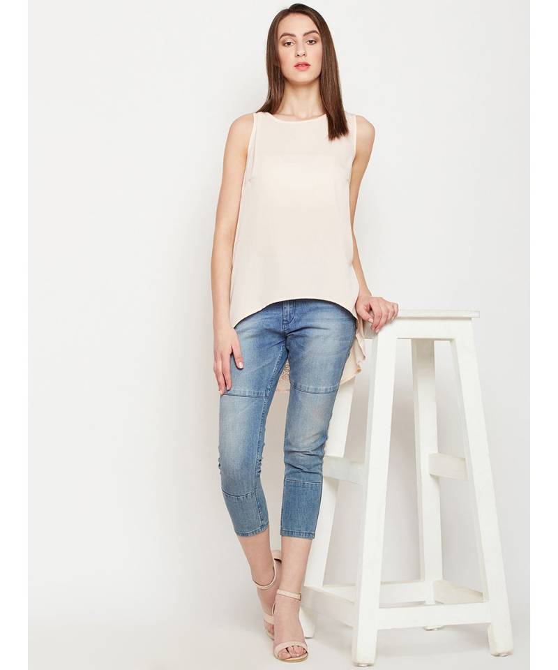 Multicolor plain POLYESTER Top