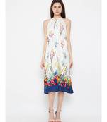 White printed Viscose Dress