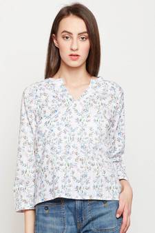 White printed Cotton Top