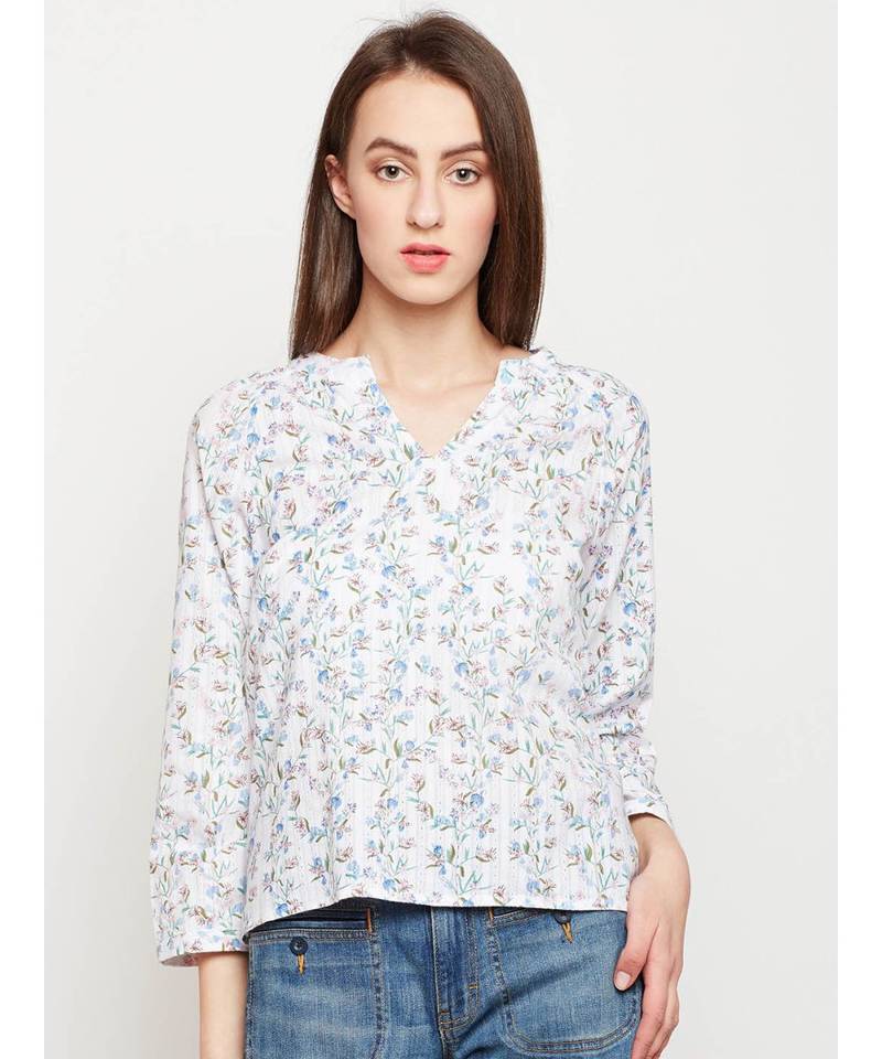 White printed Cotton Top