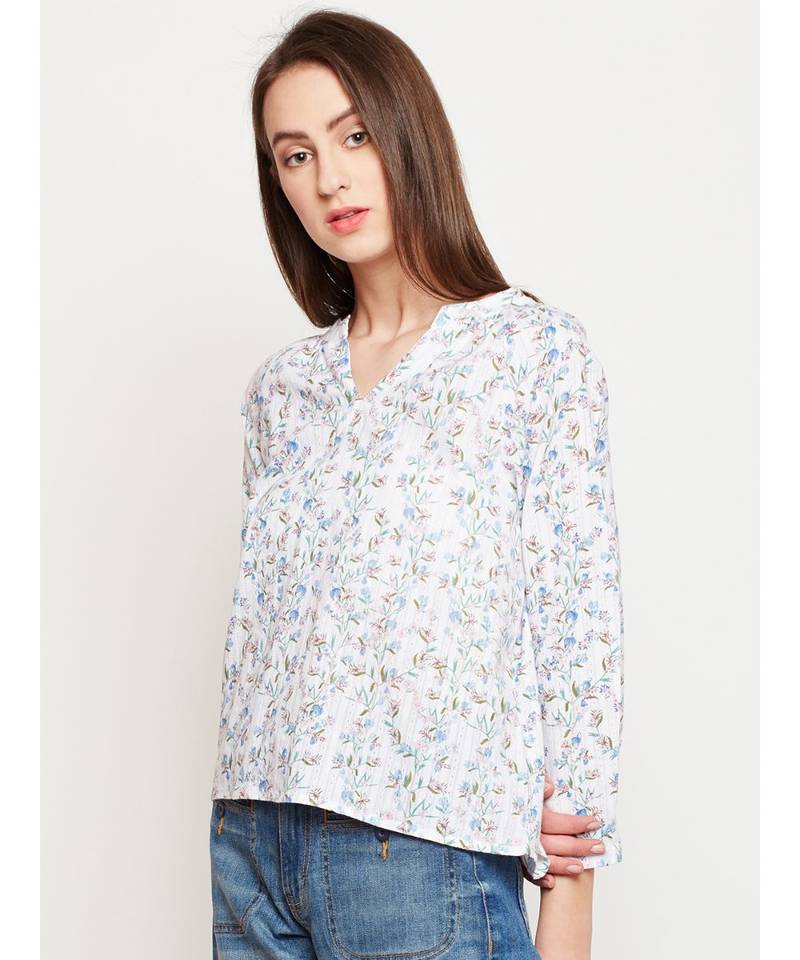 White printed Cotton Top