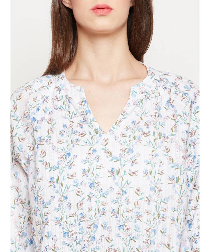 White printed Cotton Top