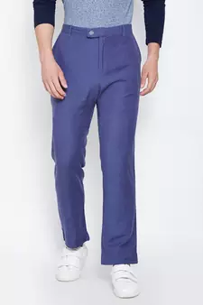 blue plain Cotton Pant