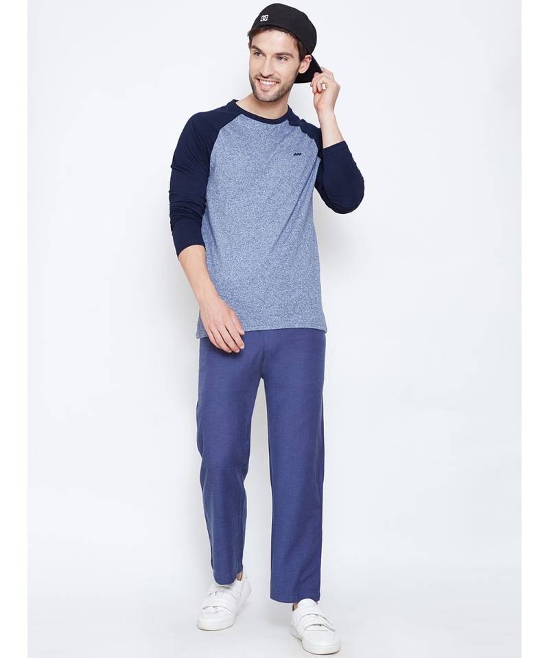 blue plain Cotton Pant