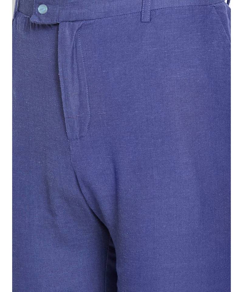 blue plain Cotton Pant