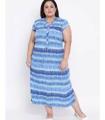 Blue printed Viscose Dress