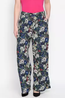 blue printed POLYESTER Pant