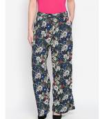 blue printed POLYESTER Pant