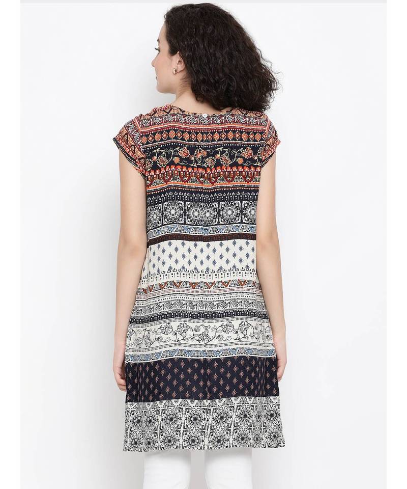 Black printed Viscose Tunic