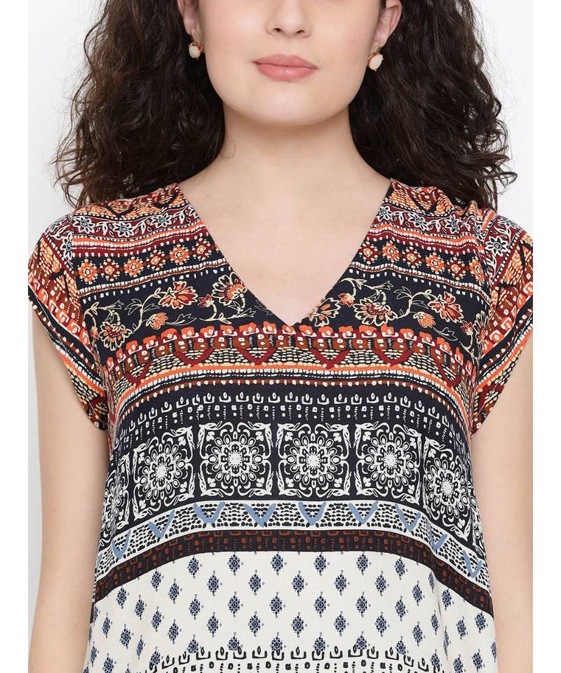 Black printed Viscose Tunic