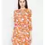 Orange printed Viscose Dress
