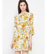 White printed Viscose Dress