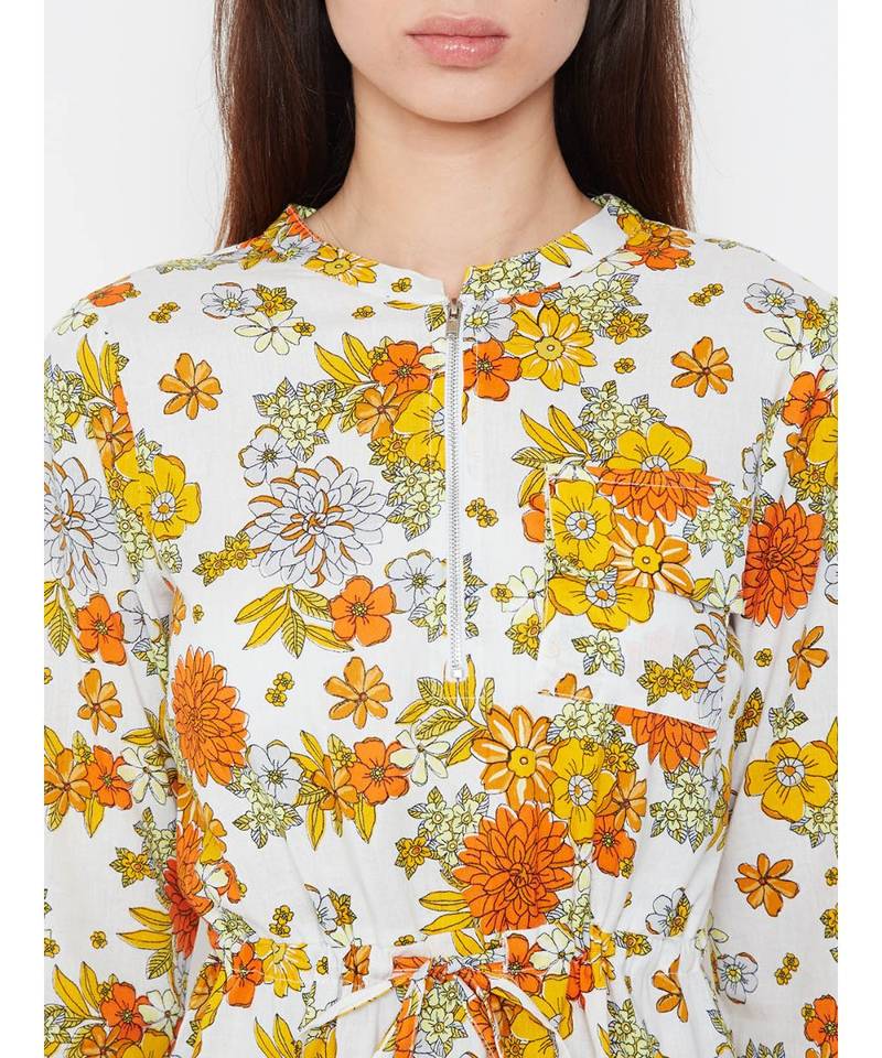 White printed Viscose Dress