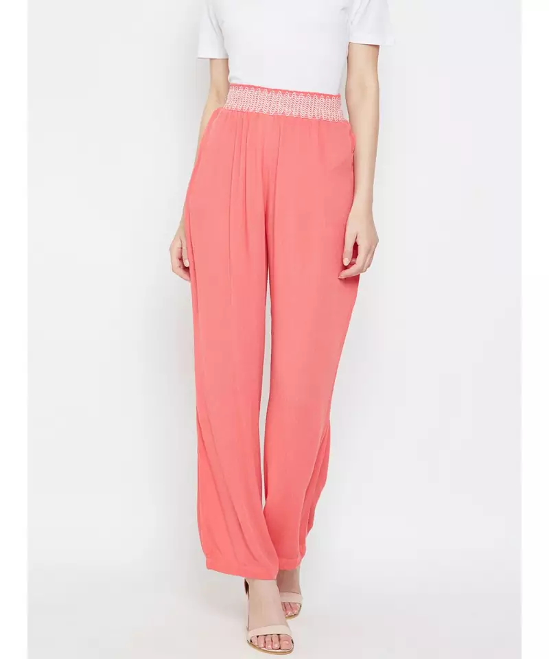 Multicolor plain Viscose Pant