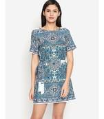 White printed Polyester Dress