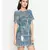 White printed Polyester Dress