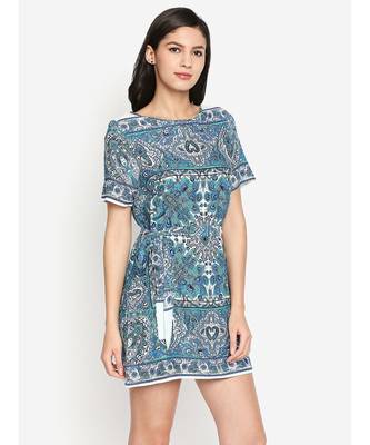White printed Polyester Dress 3